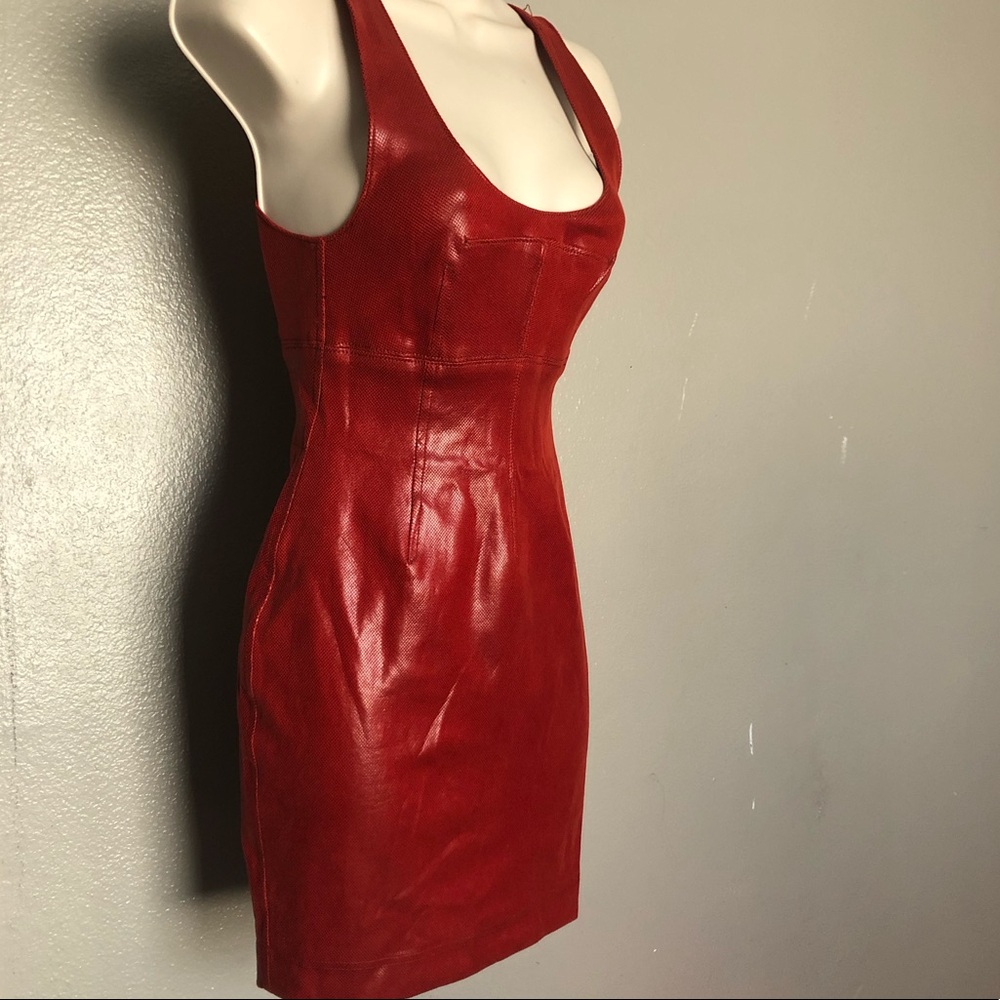 Nasty Gal Red Mini Dress 🐍Snake Feel NWOT
